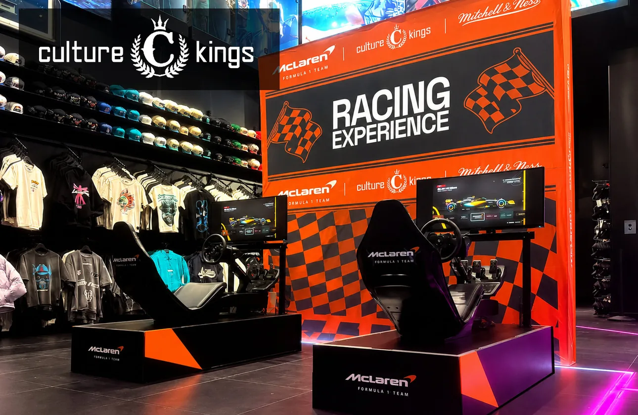 A McLaren Formula 1 racing experience built inside a Culture Kings store